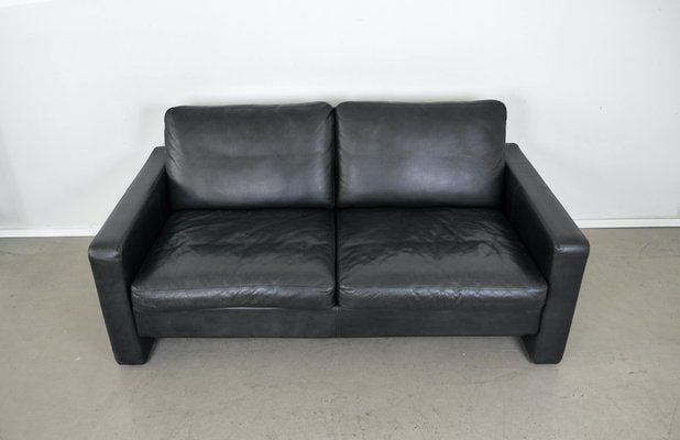 Black Two-Seater Sofa in Leather by F.W. Möller for Cor, 2000s-JV-2027166