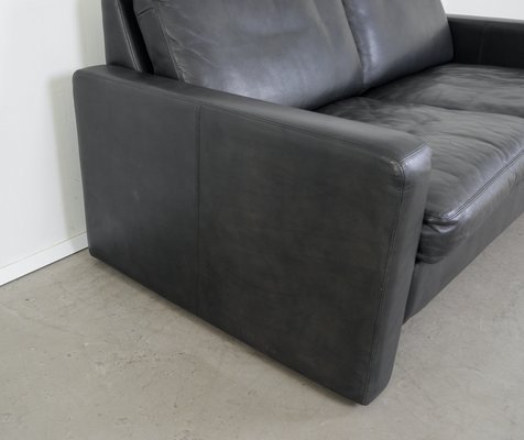 Black Two-Seater Sofa in Leather by F.W. Möller for Cor, 2000s-JV-2027166