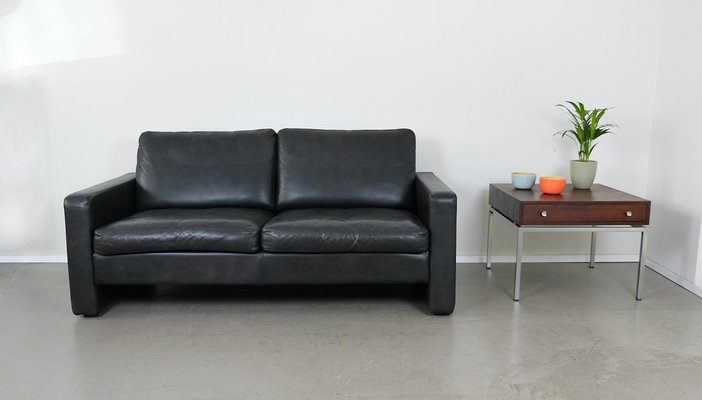 Black Two-Seater Sofa in Leather by F.W. Möller for Cor, 2000s-JV-2027166