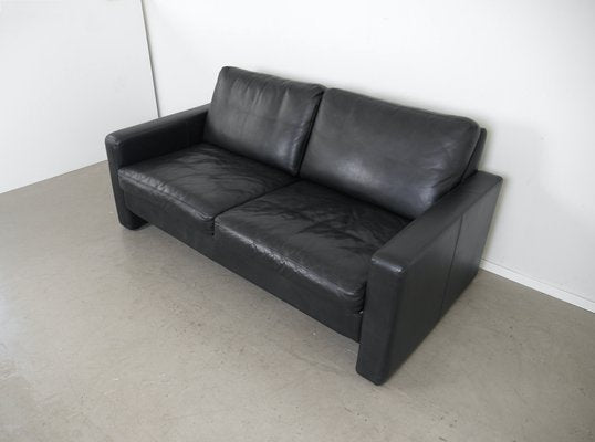 Black Two-Seater Sofa in Leather by F.W. Möller for Cor, 2000s-JV-2027166