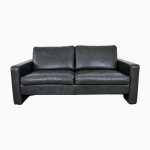 Black Two-Seater Sofa in Leather by F.W. Möller for Cor, 2000s-JV-2027166