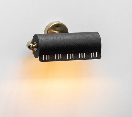 Black Wall Lights Model 8260 from Falkenbergs Belysning, Sweden, 1950s, Set of 2-JE-1812570