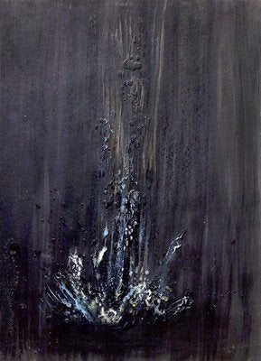 Black Waterfall - Wax Pigments on Cardboard by Claudio Palmieri - 2009 2009-ZCI-756057