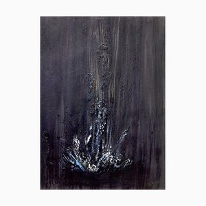 Black Waterfall - Wax Pigments on Cardboard by Claudio Palmieri - 2009 2009-ZCI-756057