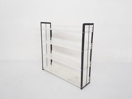 Black & White Metal Book Shelves from Tomado, Holland, 1950s-ZO-1210943