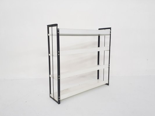 Black & White Metal Book Shelves from Tomado, Holland, 1950s-ZO-1210943