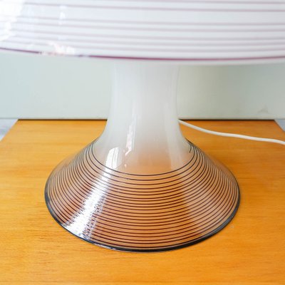 Black & White Murano Swirl Glass Table Lamp in the style of Roberto Pamio and Renato Toso for Leucos, 1970s-SBP-1067531