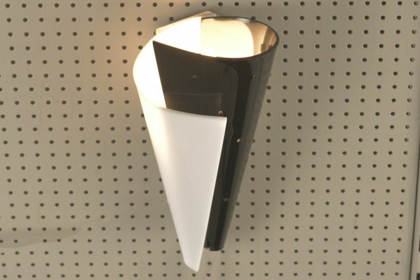 Black & White Wall Lamps in Acrylic Glass, Germany, 1950s, Set of 2-LOB-1290810