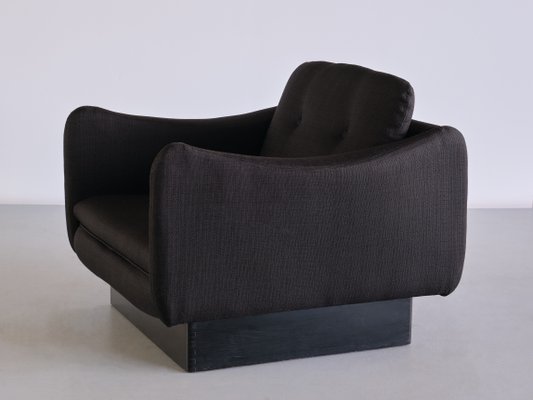 Black Wool & Wood Armchair by Michel Mortier for Steiner, France, 1963-FMT-1389462