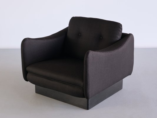 Black Wool & Wood Armchair by Michel Mortier for Steiner, France, 1963-FMT-1389462