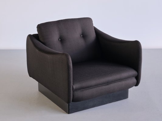 Black Wool & Wood Armchair by Michel Mortier for Steiner, France, 1963-FMT-1389462