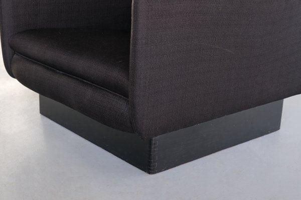 Black Wool & Wood Armchair by Michel Mortier for Steiner, France, 1963-FMT-1389462