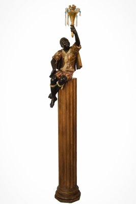 Blackamoor Polychrome Column-AOI-1360119