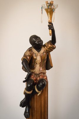 Blackamoor Polychrome Column-AOI-1360119