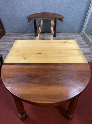 Blond Walnut Empire Table with Golden Bronzes Decor Belt Tray, 1900s-MWB-1145349