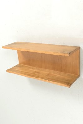 Blonde Wood Veneer Wall Shelf-OKG-1757697