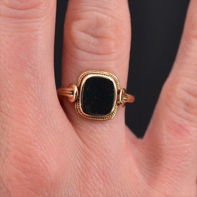 Blood Jasper Ring in 18K Yellow Gold, 1900s-OLU-1252298