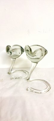 Blown Glass Flower Ashtrays, Spain, 1980s, Set of 2-RGF-965120