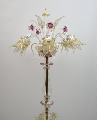 Blown Murano Glass Ca'Rezzonico Floor Lamp with 6 Arms, Italy, 1950s-FER-1223475