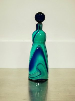 Blown Murano Glass Vase & Bottle by Carlo Moretti, 1980s, Set of 2-KY-963790