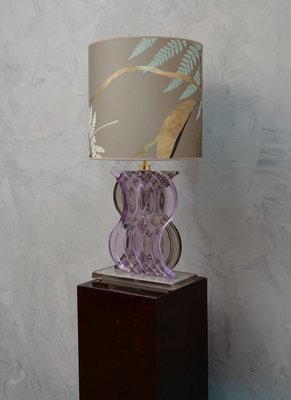 Blown Periwinkle Murano Glass Table Lamp, 1970s-UH-802053