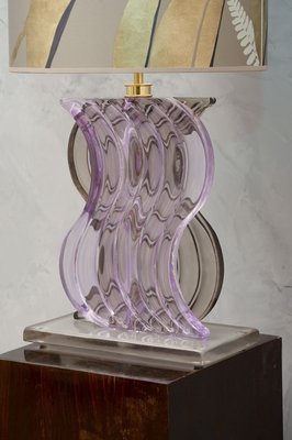 Blown Periwinkle Murano Glass Table Lamp, 1970s-UH-802053