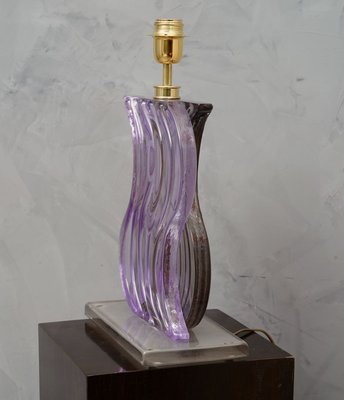 Blown Periwinkle Murano Glass Table Lamp, 1970s-UH-802053