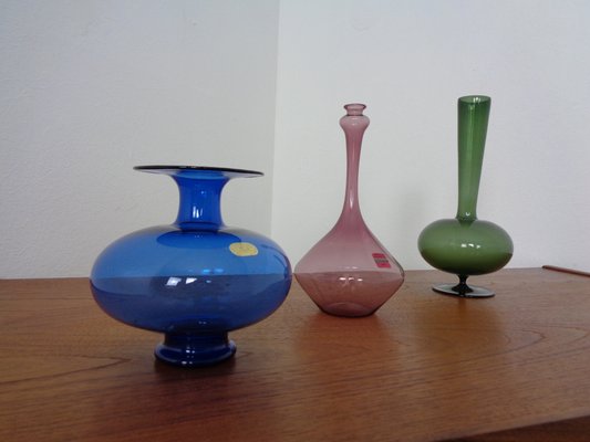 Blown Vases by Thuringian Glaskunst Lauscha, 1960, Set of 3-RDW-1312922