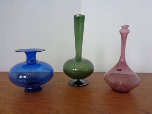 Blown Vases by Thuringian Glaskunst Lauscha, 1960, Set of 3-RDW-1312922