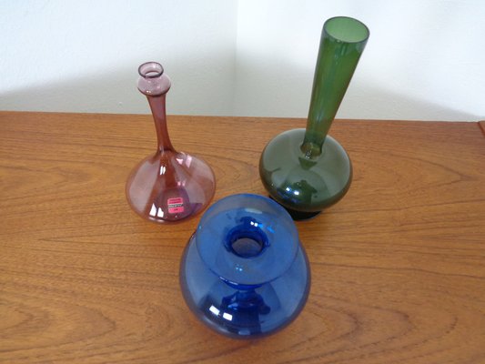 Blown Vases by Thuringian Glaskunst Lauscha, 1960, Set of 3-RDW-1312922