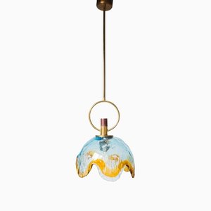 Blue and Amber Murano Glass Lamp, 1970s-JWI-1299363