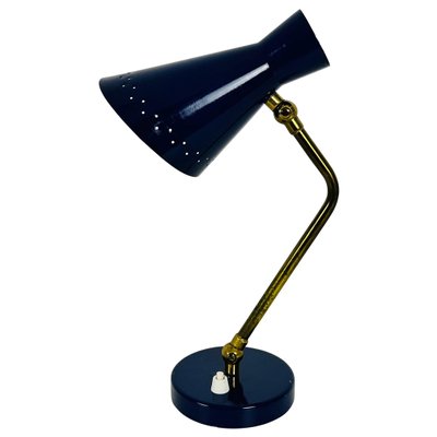 Blue and Brass Table Lamp from Stilnovo, Italy, 1960s-PUK-1416529