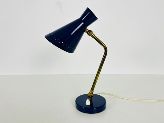 Blue and Brass Table Lamp from Stilnovo, Italy, 1960s-PUK-1416529