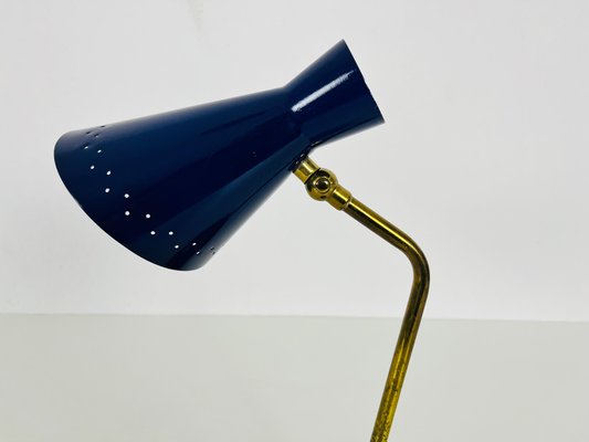 Blue and Brass Table Lamp from Stilnovo, Italy, 1960s-PUK-1416529