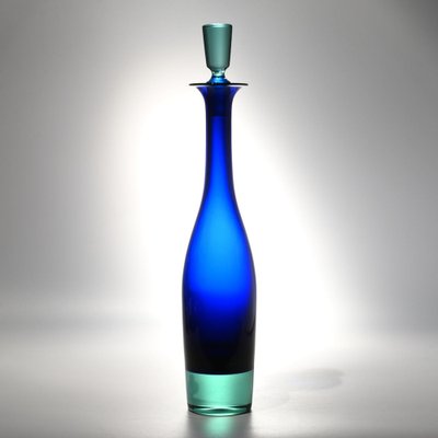 Blue and Green Glass Decanter by Anna Kjaer for Royal Copenhagen, 1990s-IXK-1782544