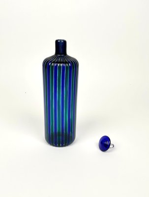 Blue and Green Murano Glass Bottle attributed to Fulvio Bianconi for Venini, Italy, 1988-LYQ-1419251