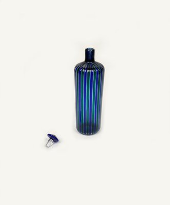 Blue and Green Murano Glass Bottle attributed to Fulvio Bianconi for Venini, Italy, 1988-LYQ-1419251