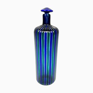 Blue and Green Murano Glass Bottle attributed to Fulvio Bianconi for Venini, Italy, 1988-LYQ-1419251