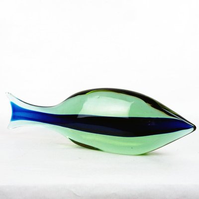 Blue and Green Murano Glass Fish attributed to Antonio Da Ros for Cenedese Murano, Italy, 1960s-MH-1721301