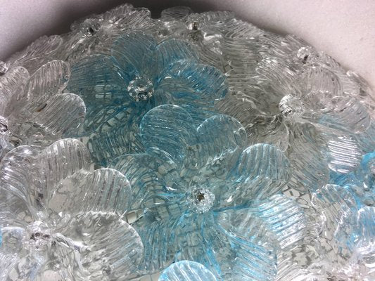 Blue and Ice Murano Glass Ceiling Lamp from Barovier & Toso, 1970s-MBH-1032001