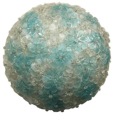 Blue and Ice Murano Glass Ceiling Lamp from Barovier & Toso, 1970s-MBH-1032001