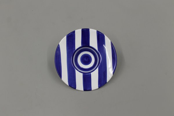 Blue and White Striped Ceramic Bowl from Solimene-DPP-1113241