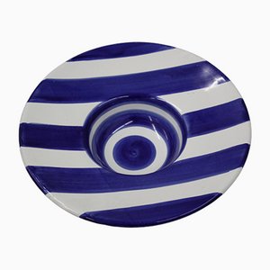 Blue and White Striped Ceramic Bowl from Solimene-DPP-1113241