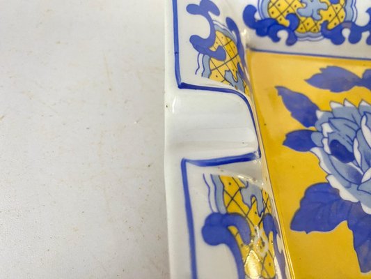 Blue and Yellow Ceramic Ashtray or Vide Poche, Italy, 1960s-UR-1721160