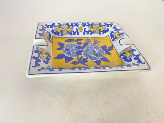 Blue and Yellow Ceramic Ashtray or Vide Poche, Italy, 1960s-UR-1721160