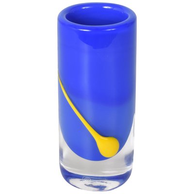 Blue and Yellow Glass Vase from Strömbergshyttan-JDR-1125457