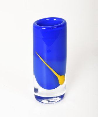 Blue and Yellow Glass Vase from Strömbergshyttan-JDR-1125457