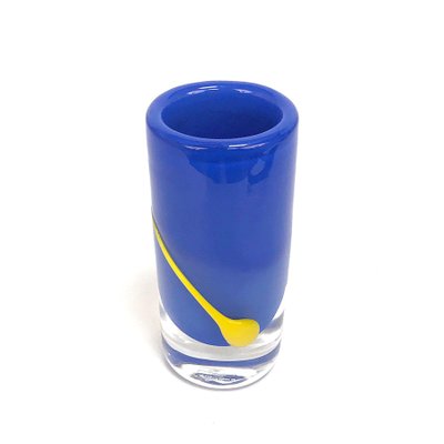 Blue and Yellow Glass Vase from Strömbergshyttan-JDR-1125457