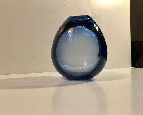 Blue Art Glass Vase by Per Lütken for Holmegaard, 1960s-LCR-550578