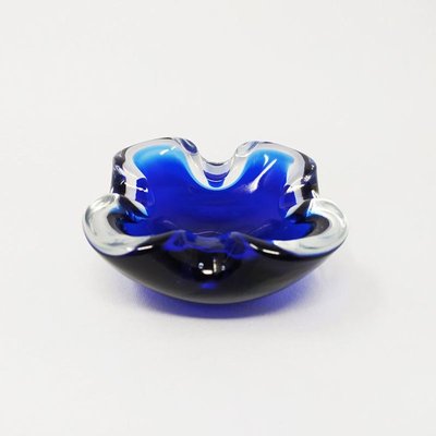 Blue Ashtray or Vide Poche by Flavio Poli for Seguso, 1970s-QGR-857893